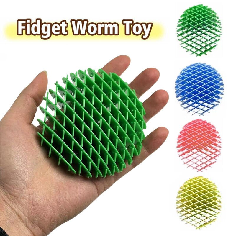 20 X FIDGET WORM TOY (ASSORTED COLOURS) - Bulk Bargain